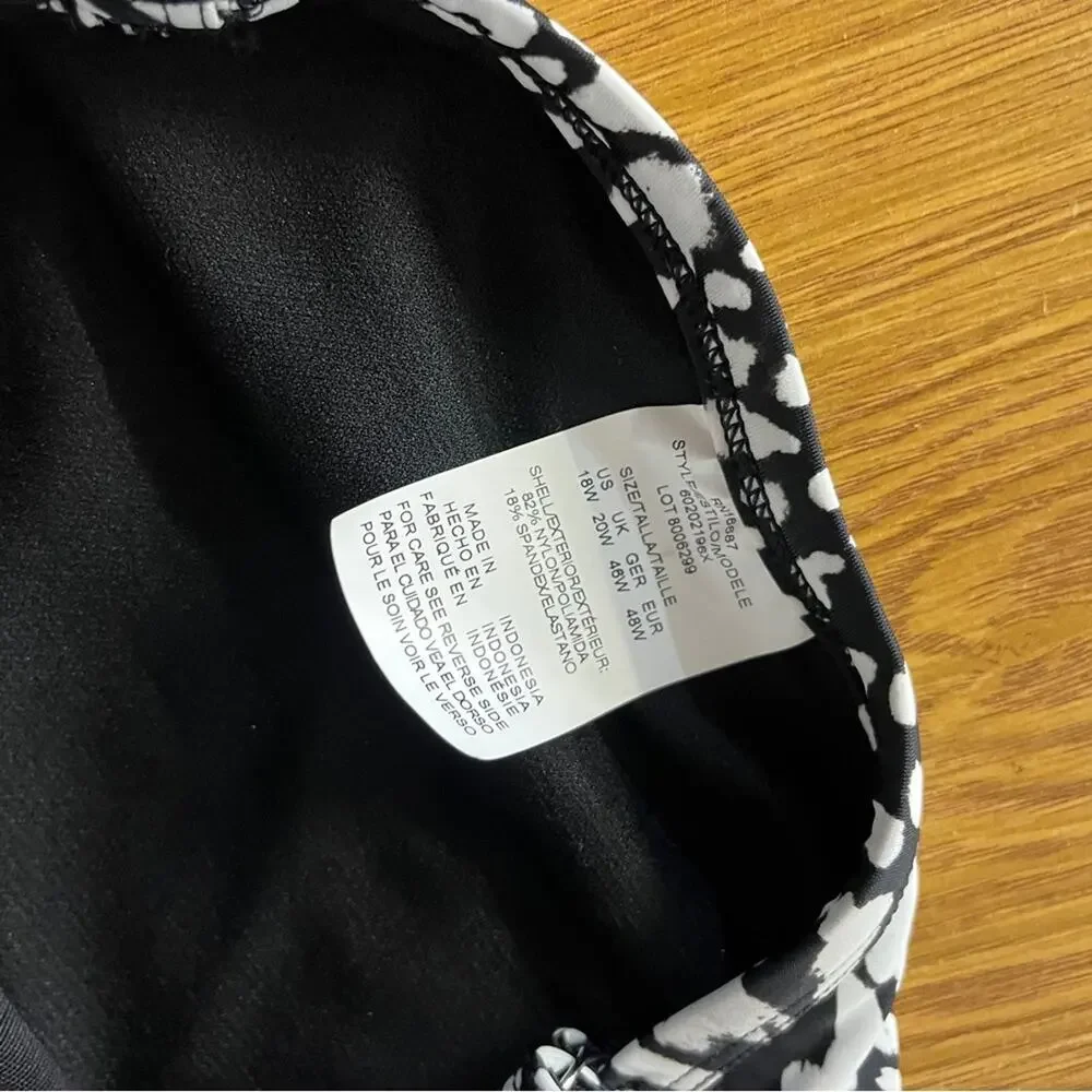 Swim Solutions Printed Flyaway Fauxkini One piece black white - 18W - Picture 14 of 14